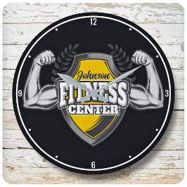 Personlig NAMN Muscle Fitness Trainer Gym Stor Klocka