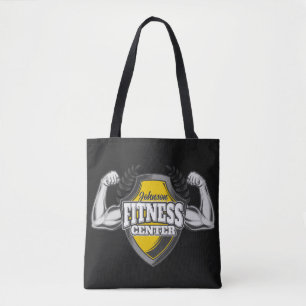 Personlig NAMN Muscle Fitness Trainer Gym Tygkasse