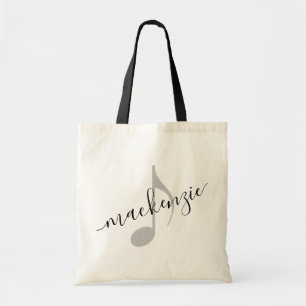 Personlig Namn Music Note Black Tygkasse
