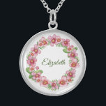 Personlig Namn Necklace Blommigt Utandning av utan Sterling Silver Halsband<br><div class="desc">Namn Necklace. Lägg till din egen namn. Du kan ändra teckensnittet och teckensnittet färg så att det blir ditt eget. En underbar gåva till brudtärmar,  bröllopsfest,  Mor Sisters vänner.</div>