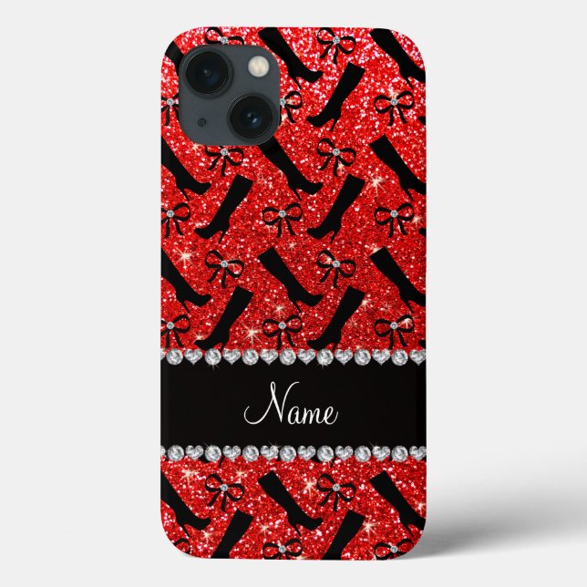 Personlig namn, neon red glitter box (Baksida)