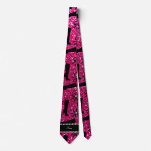 Personlig namn, neon shock rosa, bågar slips