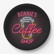 Personlig NAMN Neon Stil Coffee Shop Anpassningsba