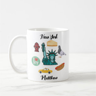 Personlig Namn New York Cheesecake Pigeon NY Kaffemugg
