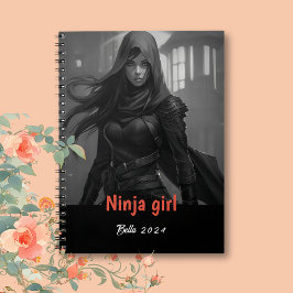 Personlig Namn Ninja Girl Notebook Anteckningsbok