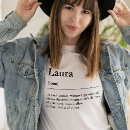 Personlig namn noun-anpassningsbar för hennes defi t shirt