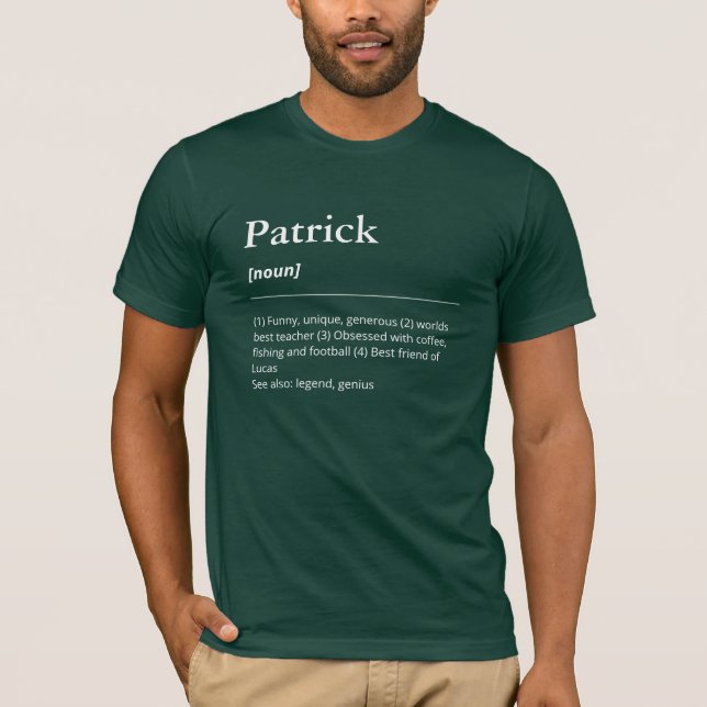 Personlig namn noun definition humor minimalist t shirt (Framsida)