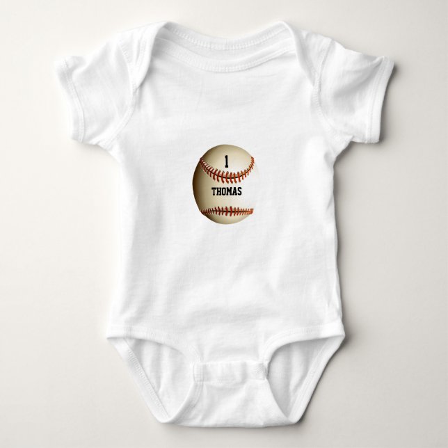 Personlig Namn Nummer Baseball T Shirt (Framsida)