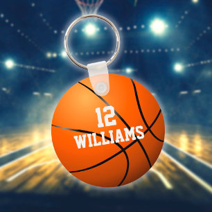 Personlig Namn Nummer Basketboll Nyckelring