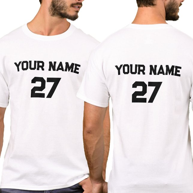 Personlig Namn nummer längst bak T Shirt (Skapare uppladdad)