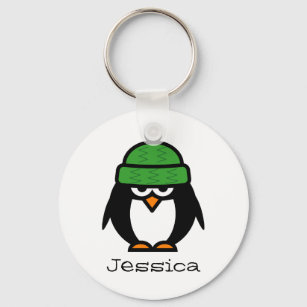 Personlig namn, nyckelkedja för penguin älskare nyckelring