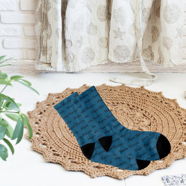 Personlig Namn Oceanen Blue Strumpor (Socks with Your Name On Them)