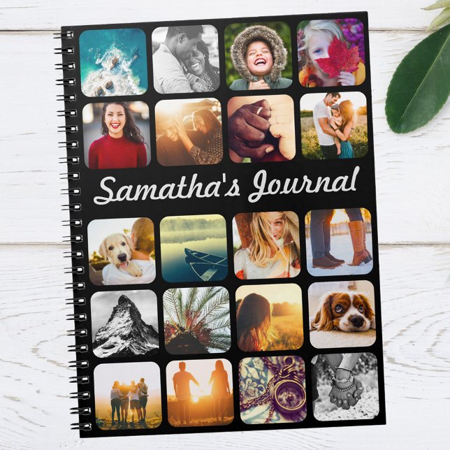 Personlig Namn och 20 fotosvart Anteckningsbok (Skapare uppladdad)