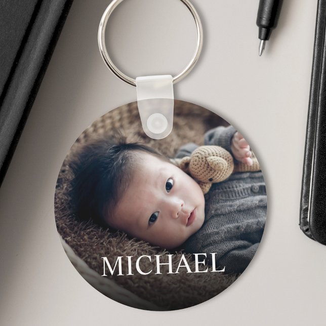 Personlig Namn och Baby fotoKeepsak Nyckelring (Skapare uppladdad)