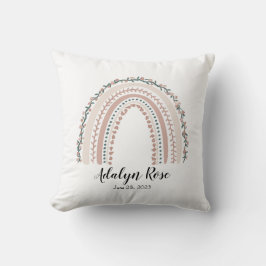 Personlig Namn och Date Boho Rainbow Pillow Kudde