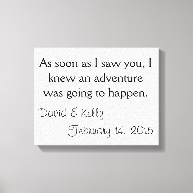 Personlig Namn och datum Canvastryck (Framsida)