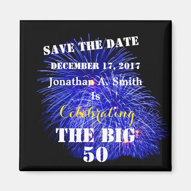 Personlig Namn och datum - Magnet (Framsidan)