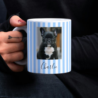 Personlig namn- och fotofransk bulldog kaffemugg