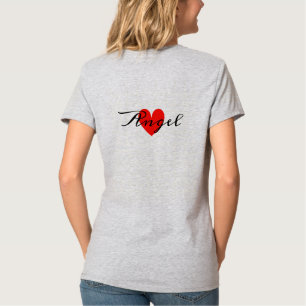 Personlig Namn och minimalt rött hjärta Cute T Shirt
