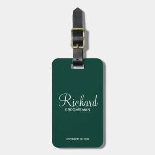 Personlig Namn och Monogram Groomsman Bagagebricka