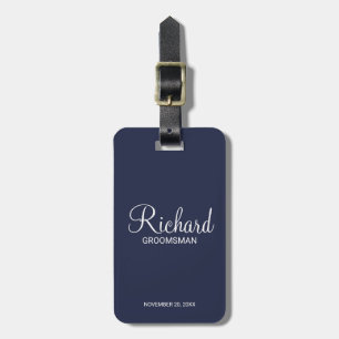 Personlig Namn och Monogram Groomsman Bagagebricka