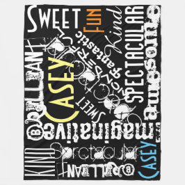 Personlig Namn och Ord i Kärlek 'n Vänskap' Fleecefilt