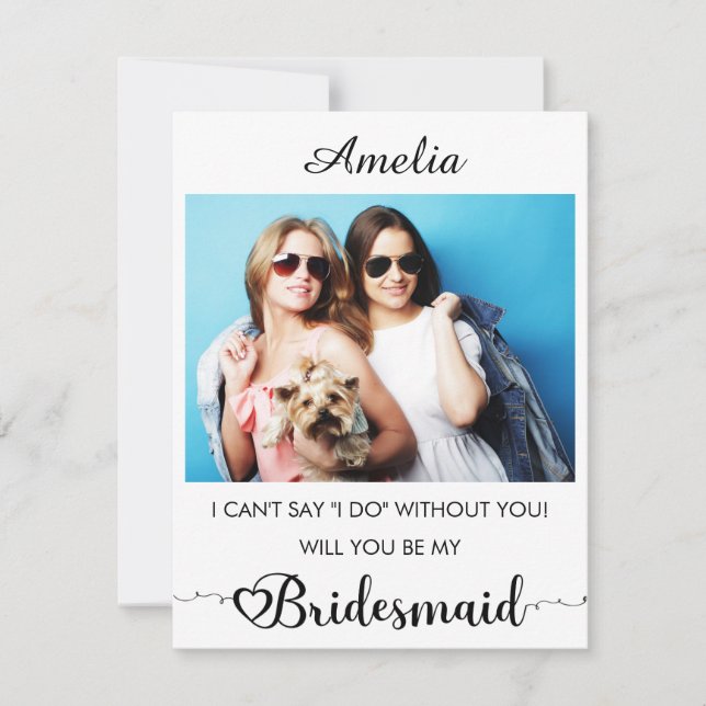Personlig namn och Photo Bridesmaid Frieri (Framsida)