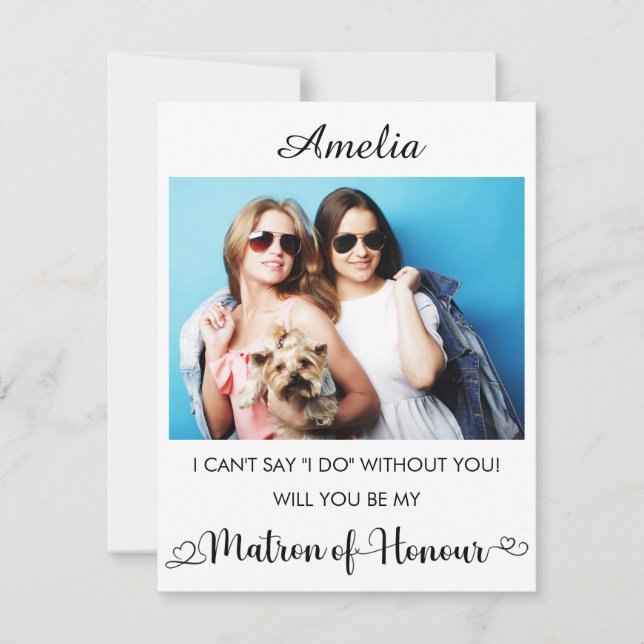 Personlig namn och Photo Bridesmaid Frieri Tack Kort (Framsida)