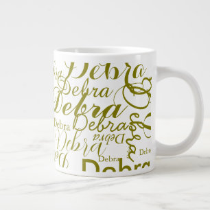 Personlig Namn Olive Typography Jumbo Mugg
