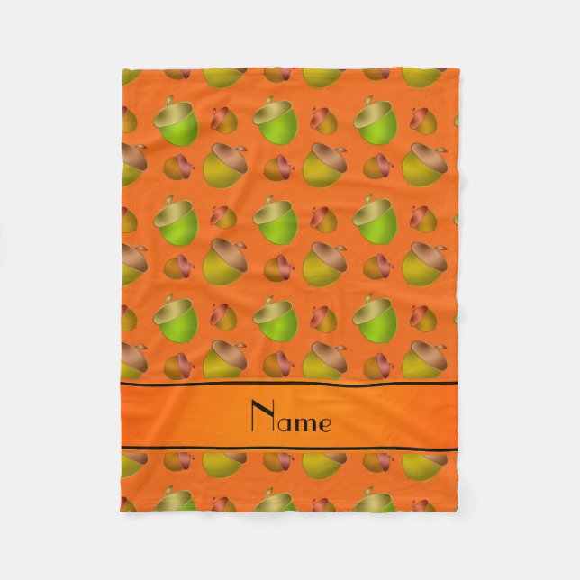 Personlig namn orange fleecefilt (Framsidan)