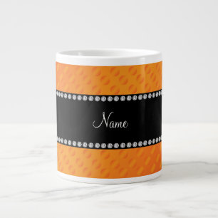 Personlig namn orange polka dots jumbo mugg
