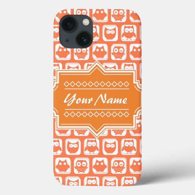 Personlig Namn Orange Uggla N1 (Baksida)