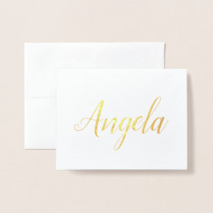 Personlig Namn Översikt Angela Folierat Kort