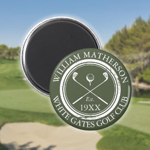 Personlig namn på golfklubb Olivgrön Magnet