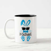 Personlig Namn Påsk Blue Bunny Sunglass