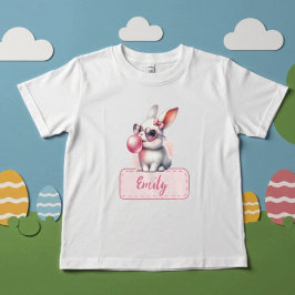 Personlig Namn Påskhare Rosa Bubblegum T Shirt