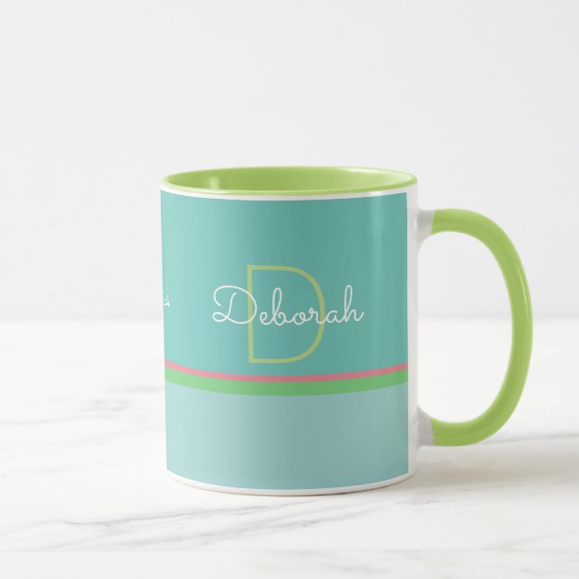 personlig namn pastel färg . monogram mugg (Höger)