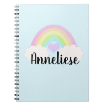 Personlig Namn Pastel Watercolor Rainbow