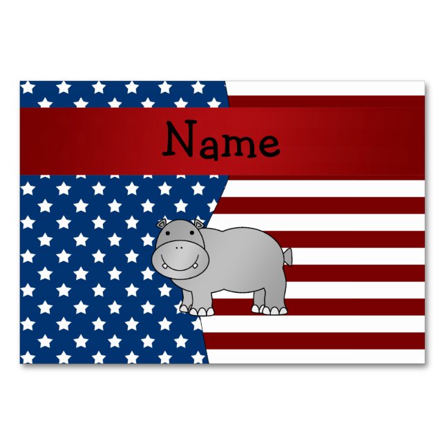 Personlig namn Patriotic hippo Bordsnummer (Framsidan)