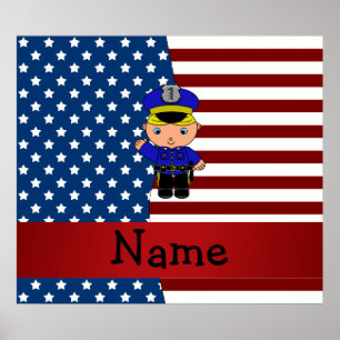 Personlig namn Patriotisk polis Poster
