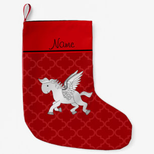 Personlig namn pegasus röd moroccan liten julstrumpa