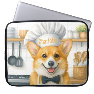 Personlig Namn Pembroke Welsh Corgi Hund Kock Laptop Fodral