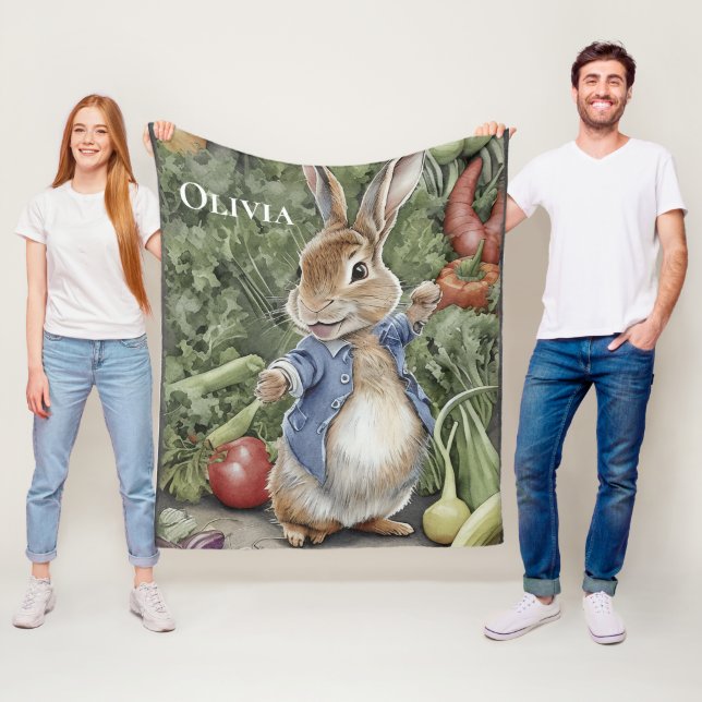 Personlig Namn Peter Rabbit Fleecefilt (På plats)