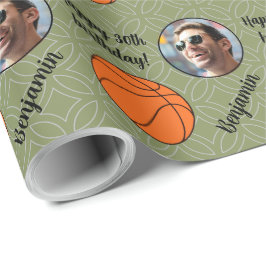 Personlig Namn Photo Sport Basketball Birthday Presentpapper