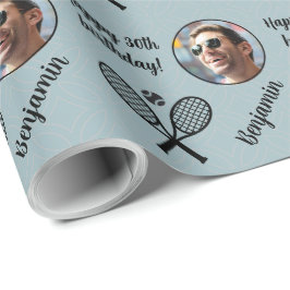 Personlig Namn Photo Sport Tennis Birthday Presentpapper