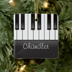 Personlig NAMN Pianist Piano Nycklar Music Lärare Julgransprydnad Keramik