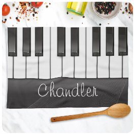 Personlig NAMN Pianist Piano Nycklar Music Lärare Kökshandduk