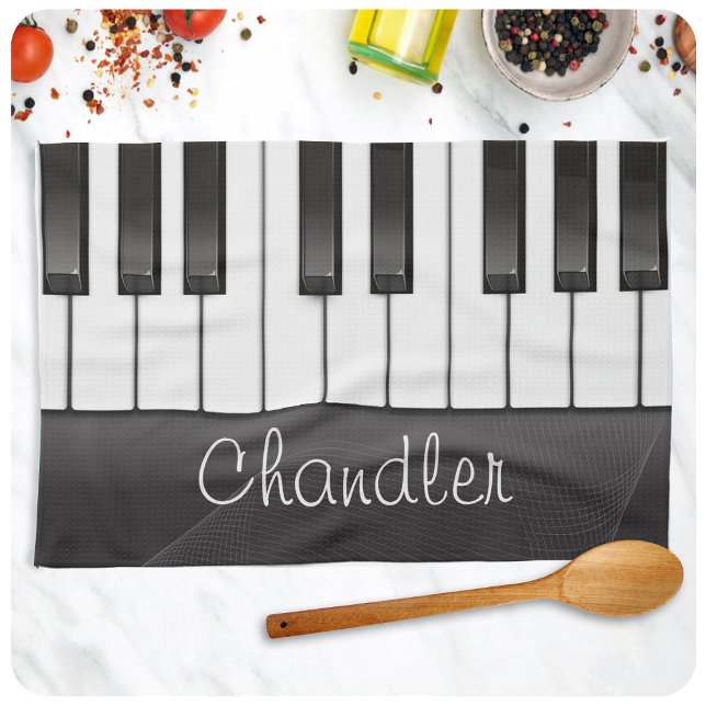 Personlig NAMN Pianist Piano Nycklar Music Lärare Kökshandduk (Skapare uppladdad)