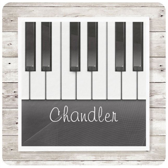 Personlig NAMN Pianist Piano Nycklar Music Lärare Pappersservett (Skapare uppladdad)