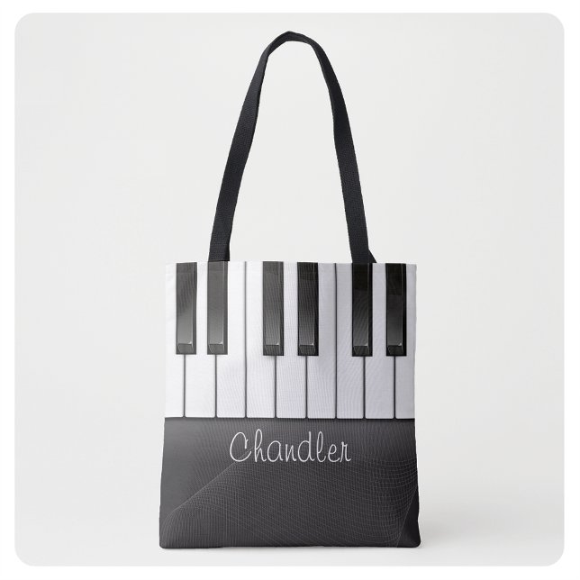 Personlig NAMN Pianist Piano Nycklar Music Lärare Tygkasse (Skapare uppladdad)